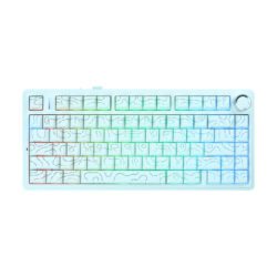 KEYBOARD (คีย์บอร์ด) AULA F75 3IN1 WIRELESS SIDE PRINT CONTOUR (WHITE) [SKY BLUE SWITCH] (EN) (2Y)