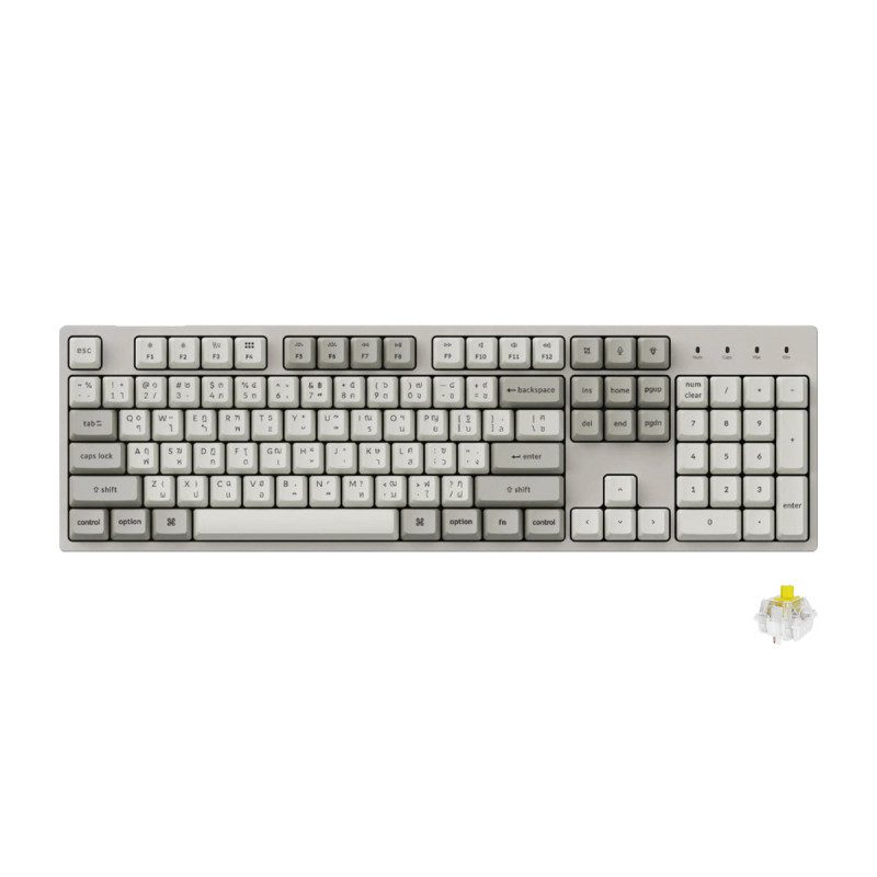 KEYBOARD (คีย์บอร์ด) KEYCHRON C2 PRO 8K QMK (SUPER BANANA SWITCH) (WHITE) (EN/TH) (2Y)
