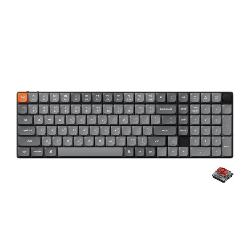 KEYBOARD (คีย์บอร์ด) KEYCHRON K17 MAX QMK WIRELESS (GATERON LOW PROFILE 2.0 RED SWITCH) (BLACK) (EN/TH) (2Y)