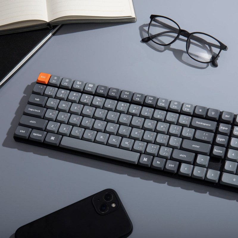 KEYBOARD (คีย์บอร์ด) KEYCHRON K17 MAX QMK WIRELESS (GATERON LOW PROFILE 2.0 RED SWITCH) (BLACK) (EN/TH) (2Y) - Image 5