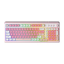 KEYBOARD (คีย์บอร์ด) AULA S99 (PINK) 3IN1 WIRELESS [MEMBRANE SWITCH] (EN/TH) (2Y)