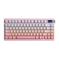 KEYBOARD (คีย์บอร์ด) AULA NOVA75 SIDE PRINTED (PINK) 3IN1 WIRELESS (STRAWBERRY SWITCH) (EN) (2Y)