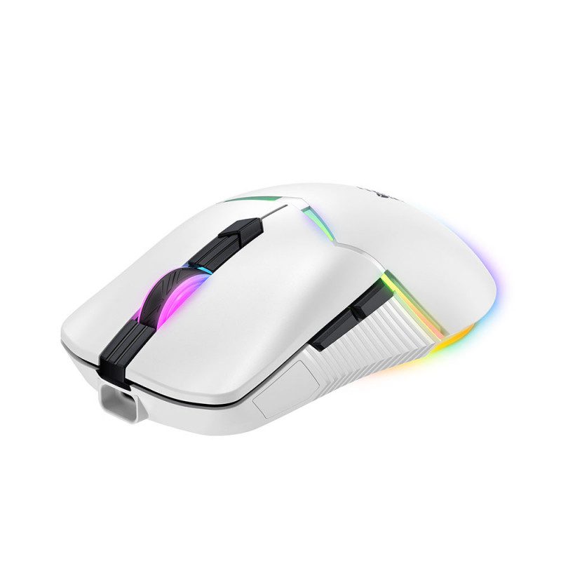MOUSE (เมาส์) ONIKUMA KITSU TRI-MODE WIRELESS GAMING MOUSE : WHITE (2Y) - Image 4
