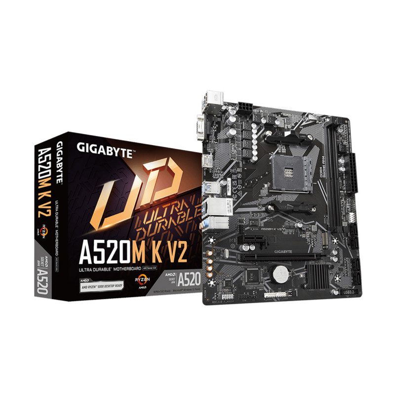 MAINBOARD (เมนบอร์ด)(AM4) GIGABYTE A520M K V2 (REV.1.1) (3Y)