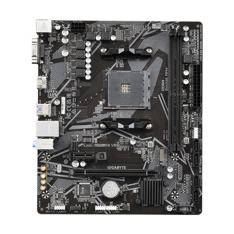 MAINBOARD (เมนบอร์ด)(AM4) GIGABYTE A520M K V2 (REV.1.1) (3Y) - Image 2