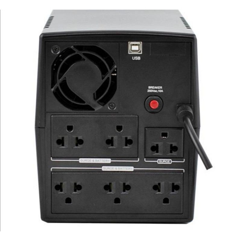 UPS (อุปกรณ์สำรองไฟ) SYNDOME ECO II-1200-LCD (1200VA/720WATT) BLACK (2Y) - Image 3