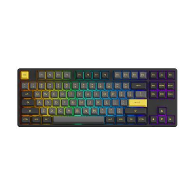 KEYBOARD (คีย์บอร์ด) AKKO 5087B PLUS BLACK&GOLD (AKKO V3 CREAM YELLOW SWITCH ) (LASER THAI)