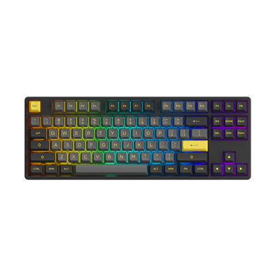 KEYBOARD (คีย์บอร์ด) AKKO 5087B PLUS BLACK&GOLD (AKKO V3 CREAM YELLOW SWITCH ) (LASER THAI)