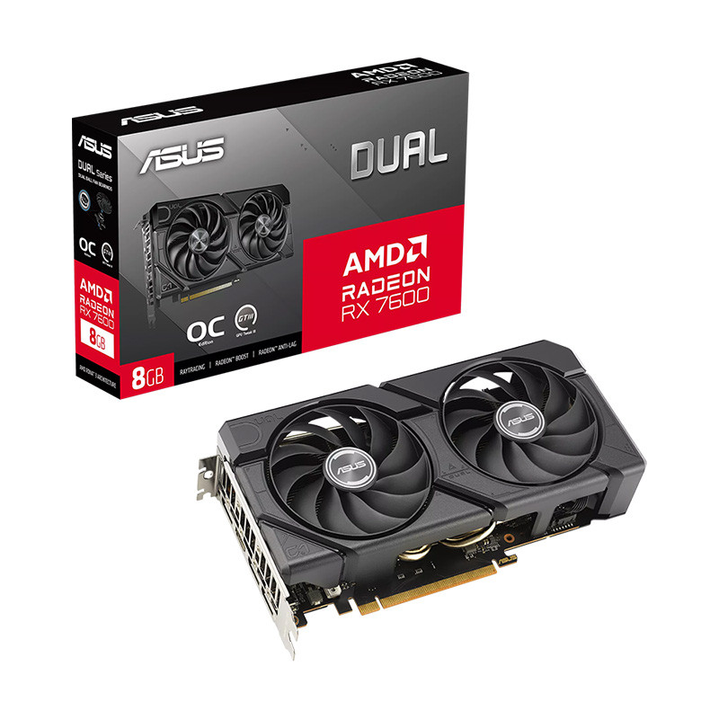 VGA(การ์ดจอ) ASUS DUAL RADEON RX 7600 O8G-EVO - 8GB GDDR6