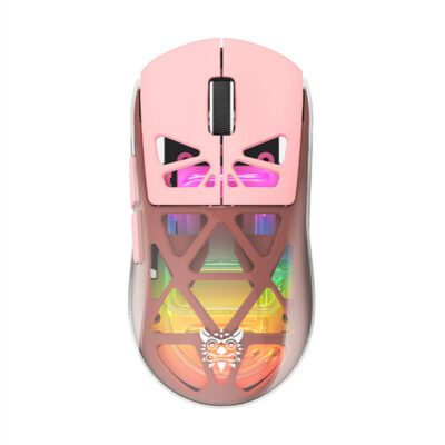 MOUSE (เมาส์) ONIKUMA CHOUKO TRI-MODE WIRELESS GAMING MOUSE : PINK (2Y)