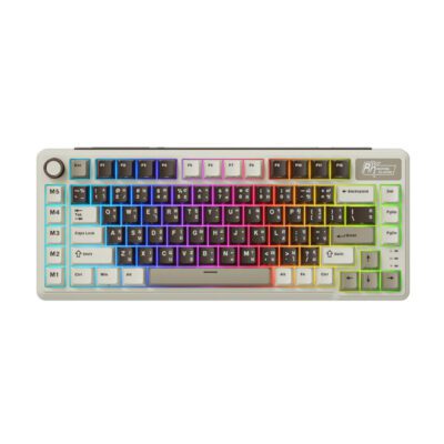 KEYBOARD (คีย์บอร์ด) ROYAL KLUDGE RK L75 TRI-MODE WIRELESS MOCHA GREY (LINEAR CREAM SWITCH) (EN/TH) (2Y)