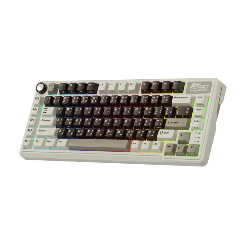 KEYBOARD (คีย์บอร์ด) ROYAL KLUDGE RK L75 TRI-MODE WIRELESS MOCHA GREY (LINEAR CREAM SWITCH) (EN/TH) (2Y) - Image 3