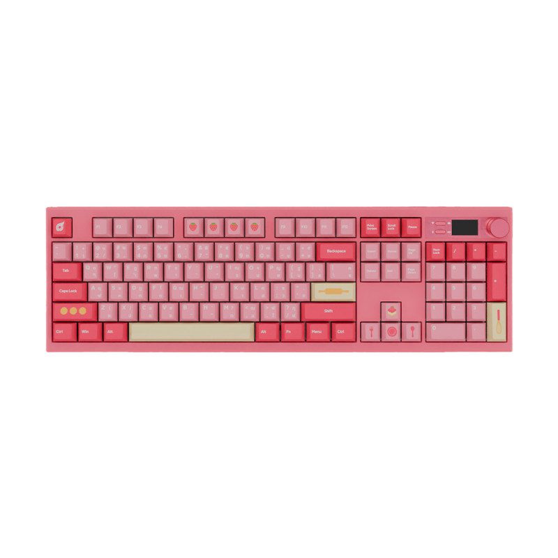 KEYBOARD (คีย์บอร์ด) LOGA BASE 104 : STRAWBERRY CHEESE CAKE WIRELESS (CHA-THAI TACTILE SWITCH) (EN/TH) (2Y)