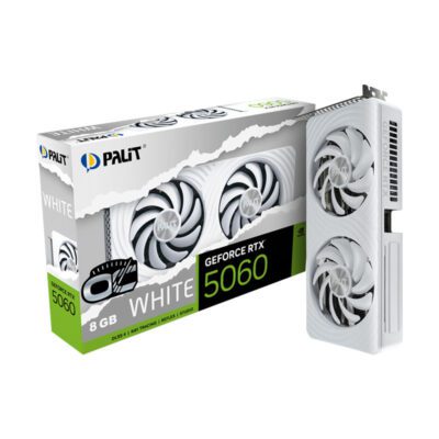 VGA(การ์ดจอ) PALIT GEFORCE RTX 5060 OC WHITE - 8GB GDDR7 (NE75060U19P1-GB2063M) (3Y)