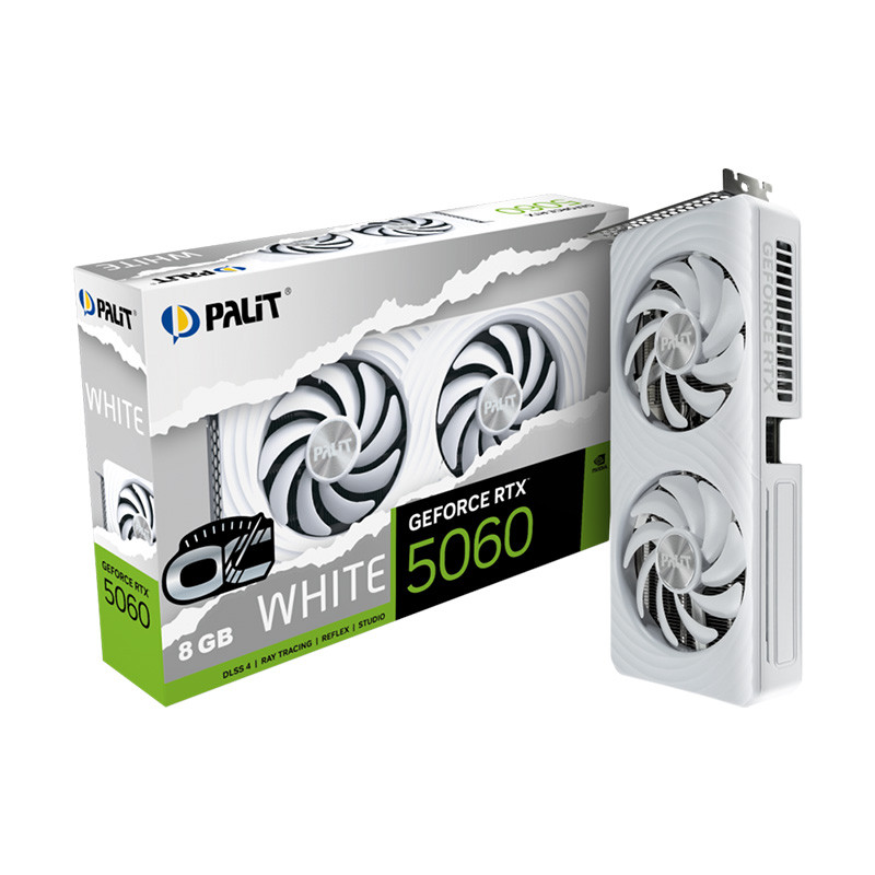 VGA(การ์ดจอ) PALIT GEFORCE RTX 5060 OC WHITE - 8GB GDDR7 (NE75060U19P1-GB2063M) (3Y)