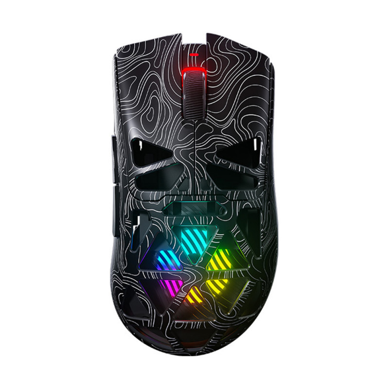 MOUSE (เมาส์) AULA SC620 WIRELESS GAMING MOUSE (BLACK) CONTOUR LINE DESIGN (2Y)