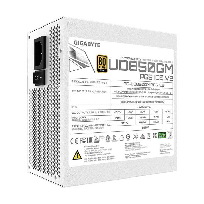 PSU (อุปกรณ์จ่ายไฟ) GIGABYTE UD850GM PG5 V2 850W WHITE (80+GOLD) (5Y) - Image 6