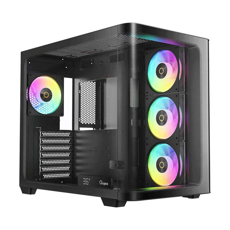 CASE (เคส) OCYPUS IOTA C70 CURVE ARGB (BLACK)(ATX) (3Y)