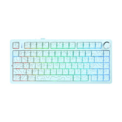 KEYBOARD (คีย์บอร์ด) AULA F75 3IN1 WIRELESS SIDE PRINT CONTOUR (WHITE) [SKY BLUE SWITCH] (EN) (2Y)