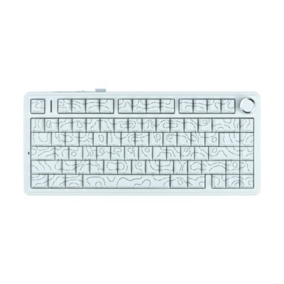 KEYBOARD (คีย์บอร์ด) AULA F75 3IN1 WIRELESS SIDE PRINT CONTOUR (WHITE) [SKY BLUE SWITCH] (EN) (2Y) - Image 4