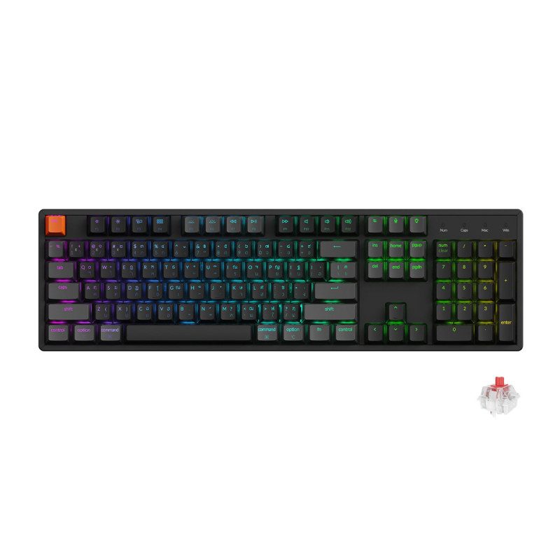 KEYBOARD (คีย์บอร์ด) KEYCHRON K10X QMK WIRELESS (VERSION 2) (SUPER RED SWITCH) (BLACK) (EN/TH) (2Y)