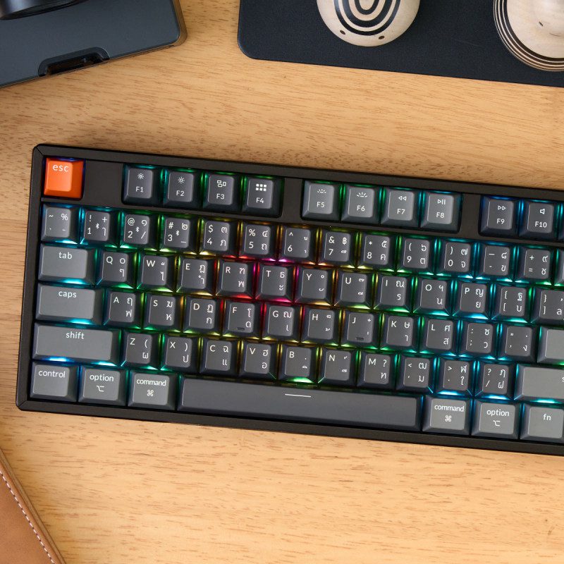 KEYBOARD (คีย์บอร์ด) KEYCHRON K10X QMK WIRELESS (VERSION 2) (SUPER RED SWITCH) (BLACK) (EN/TH) (2Y) - Image 5