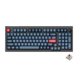 KEYBOARD (คีย์บอร์ด) KEYCHRON V5 MAX QMK WIRELESS (GATERON JUPITER RED SILENT SWITCH) (CARBON BLACK) (EN/TH) (2Y)