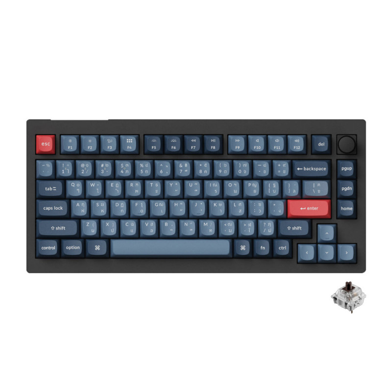 KEYBOARD (คีย์บอร์ด) KEYCHRON V1 MAX QMK WIRELESS (GATERON JUPITER BROWN SWITCH) (CARBON BLACK) (EN/TH) (2Y)