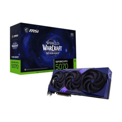 VGA(การ์ดจอ) MSI GEFORCE RTX 5070 WORLD OF WARCRAFT MIDNIGHT VOID EDITION OC 12G - 12GB GDDR7 (3Y)