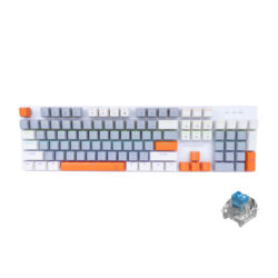 KEYBOARD (คีย์บอร์ด) NUBWO X62 RHIANNON (WHITE/GRAY/ORANGE) (BLUE SWITCH) (EN/TH) (2Y)