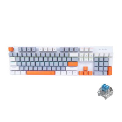 KEYBOARD (คีย์บอร์ด) NUBWO X62 RHIANNON (WHITE/GRAY/ORANGE) (BLUE SWITCH) (EN/TH) (2Y)