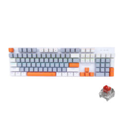 KEYBOARD (คีย์บอร์ด) NUBWO X62 RHIANNON (WHITE/GRAY/ORANGE) (RED SWITCH) (EN/TH) (2Y)