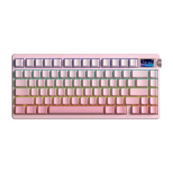KEYBOARD (คีย์บอร์ด) AULA NOVA75 SIDE PRINTED (PINK) 3IN1 WIRELESS (STRAWBERRY SWITCH) (EN) (2Y)