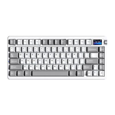 KEYBOARD (คีย์บอร์ด) AULA NOVA75 (WHITE/GRAY) 3IN1 WIRELESS (STAR SWITCH) (EN/TH) (2Y)