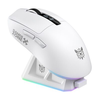 MOUSE (เมาส์) ONIKUMA DM07 TRI-MODE GAMING MOUSE : WHITE (2Y) - Image 4