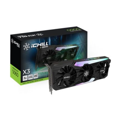 VGA(การ์ดจอ) INNO3D GEFORCE RTX 5060 ICHILL X3 - 8GB GDDR7 (C50603-08D7X-19503929) (3Y)