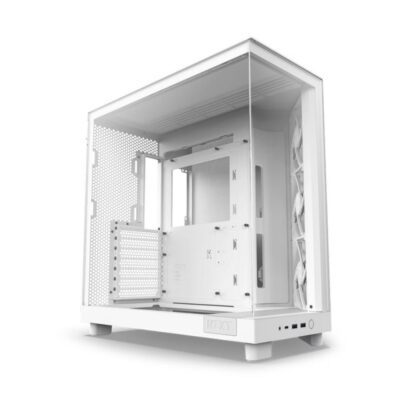 CASE (เคส) NZXT H6 FLOW (WHITE)(ATX) : CC-H61FW-01