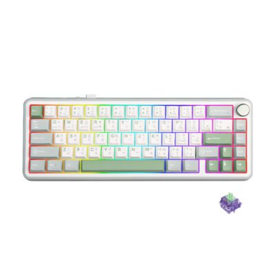 KEYBOARD (คีย์บอร์ด) EGA TYPE CMK8 WHITE/GREEN (SAIKO ONE CLICKY) EN/TH (2Y)