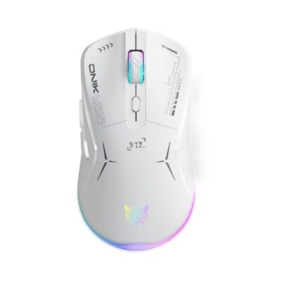 MOUSE (เมาส์) ONIKUMA OKAMI DUAL MODE GAMING MOUSE : WHITE (2Y)