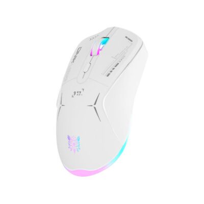 MOUSE (เมาส์) ONIKUMA OKAMI DUAL MODE GAMING MOUSE : WHITE (2Y) - Image 3