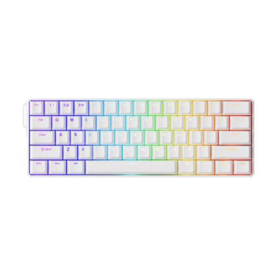 KEYBOARD (คีย์บอร์ด) MONSGEEK FUN60 ULTRA (WHITE) (AKKO GLARE MAGNETIC SWITCH) (EN) (1Y)