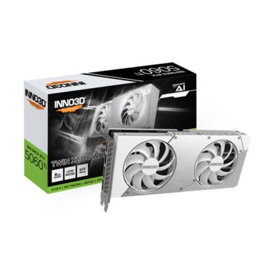 VGA(การ์ดจอ) INNO3D GEFORCE RTX 5060 TI TWIN X2 OC WHITE - 8GB GDDR7 (N506T2-08D7X-193075W) (3Y)