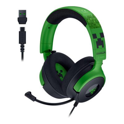 HEADSET (หูฟัง) RAZER KRAKEN V4 X MINECRAFT EDITION - GREEN-BLACK