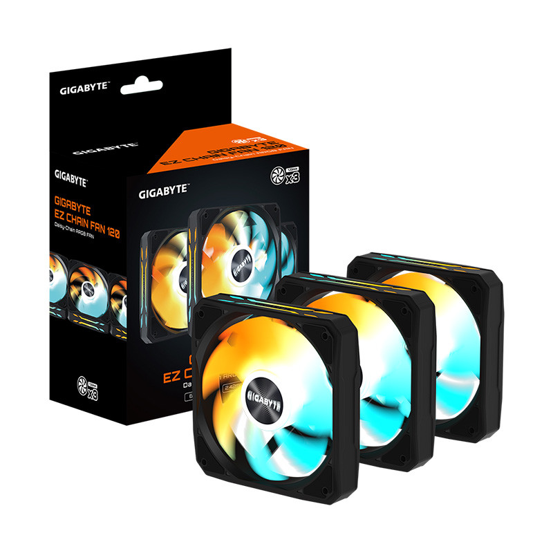 FAN (พัดลม) GIGABYTE EZ CHAIN 120 BLACK PACK3 (1Y) - Image 6