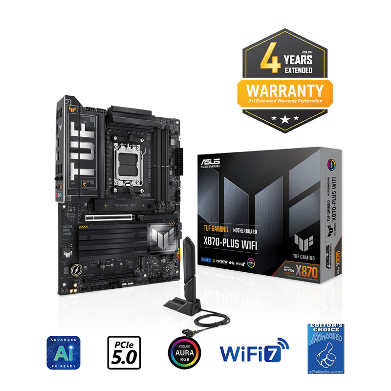 MAINBOARD (เมนบอร์ด)(AM5) ASUS TUF GAMING X870-PLUS WIFI (3Y)
