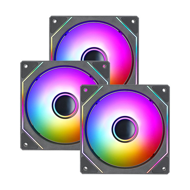 FAN (พัดลม) iHAVECPU FLOE 120 PACK3 REVERSE FAN (BLACK) (1Y)
