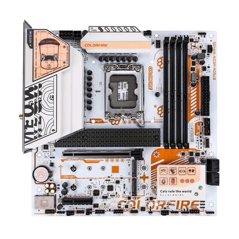 MAINBOARD (เมนบอร์ด)(1700) COLORFIRE B760M-MEOW WIFI D5 ORANGE (3Y) - Image 2