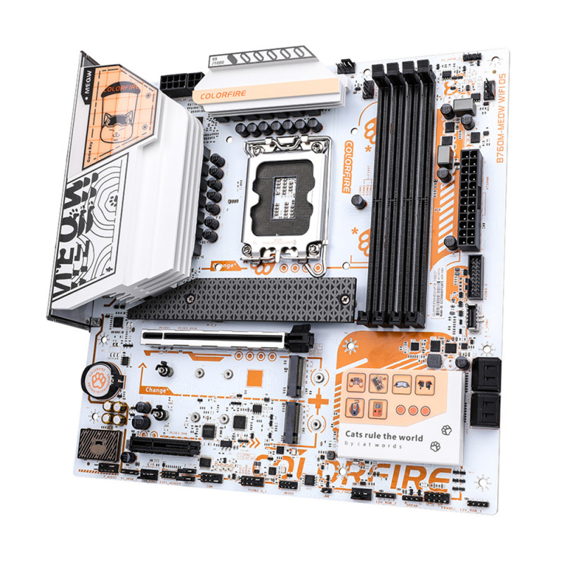MAINBOARD (เมนบอร์ด)(1700) COLORFIRE B760M-MEOW WIFI D5 ORANGE (3Y) - Image 4