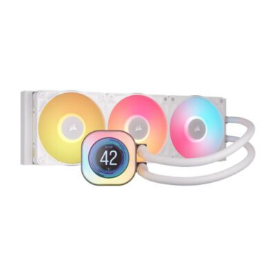 LIQUID COOLER (ชุดน้ำปิด) CORSAIR iCUE LINK TITAN 360 RX LCD RGB WHITE (CW-9061026-WW) (6Y)